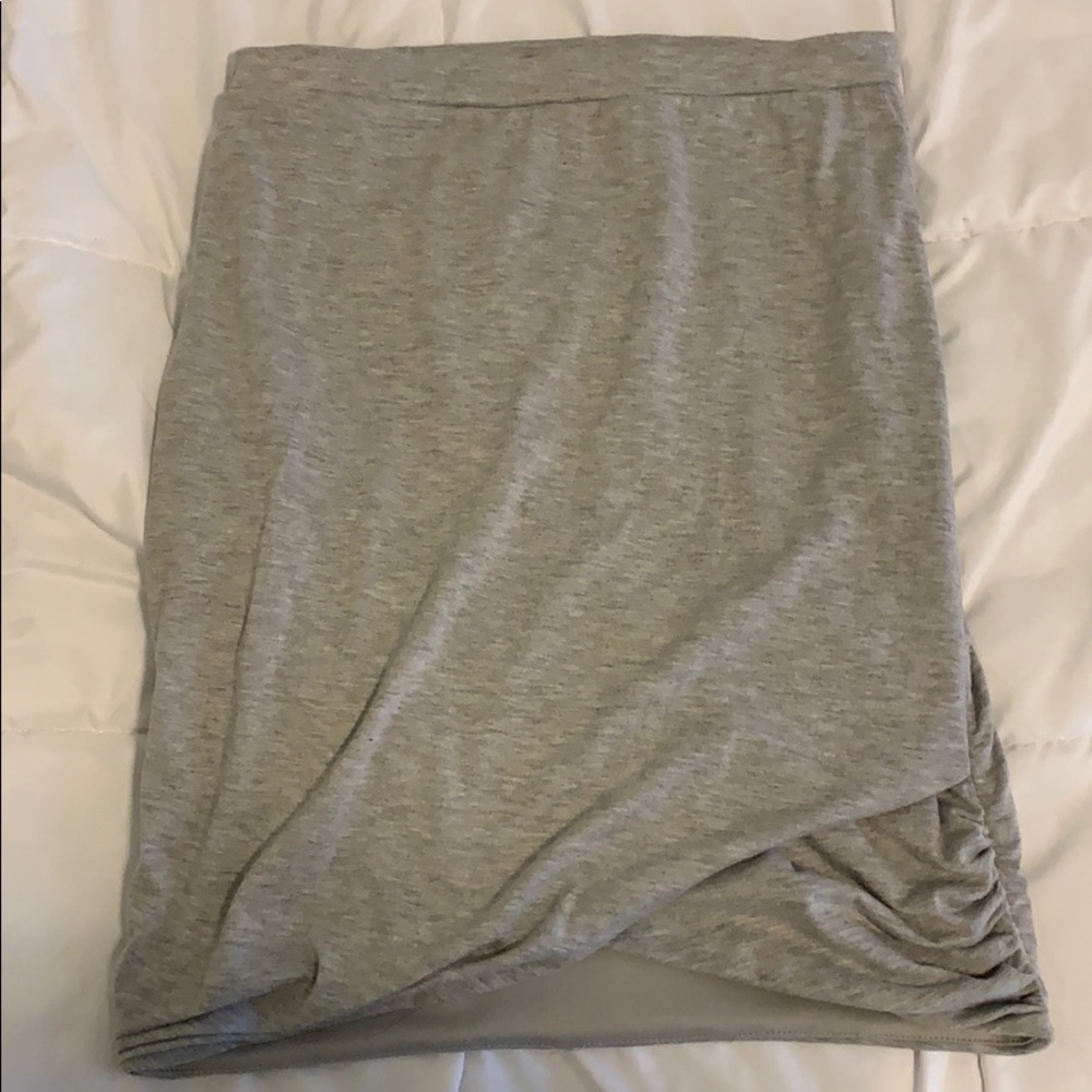 grey mini skirt